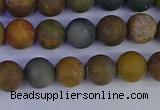 CAG9281 15.5 inches 6mm round matte ocean jasper beads wholesale