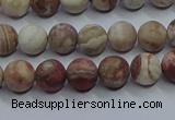 CAG9291 15.5 inches 6mm round matte Mexican crazy lace agate beads