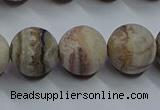 CAG9295 15.5 inches 14mm round matte Mexican crazy lace agate beads