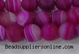 CAG9327 15.5 inches 8mm round matte line agate beads wholesale