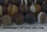 CAG9339 15.5 inches 10mm round matte line agate beads wholesale