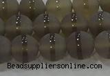 CAG9345 15.5 inches 10mm round matte grey agate beads wholesale