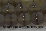 CAG9346 15.5 inches 12mm round matte grey agate beads wholesale