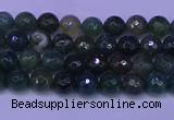 CAG9360 15.5 inches 4mm faceted round moss agate beads wholesale