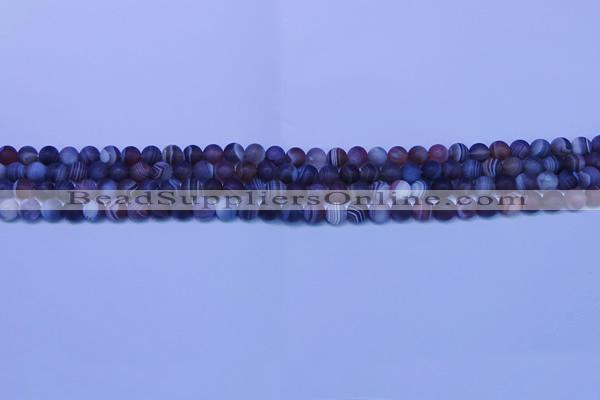 CAG9370 15.5 inches 4mm round matte botswana agate beads