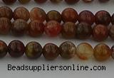 CAG9390 15.5 inches 4mm round red moss agate beads wholesale