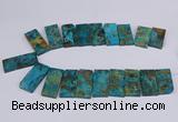 CAG9417 Top drilled 20*35mm - 20*45mm rectangle ocean agate beads