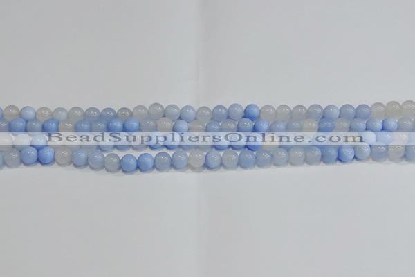 CAG9445 15.5 inches 4mm round blue agate beads wholesale