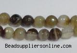 CAG945 16 inches 8mm faceted round madagascar agate gemstone beads