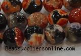 CAG9458 15.5 inches 10mm faceted round fire crackle agate beads