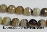 CAG946 16 inches 10mm faceted round madagascar agate gemstone beads