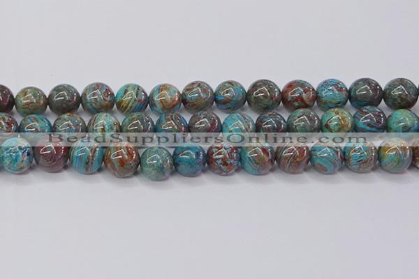 CAG9475 15.5 inches 12mm round blue crazy lace agate beads