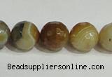 CAG948 16 inches 14mm faceted round madagascar agate gemstone beads