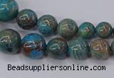 CAG9490 15.5 inches 6mm - 16mm round blue crazy lace agate beads