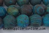 CAG9496 15.5 inches 12mm round matte blue crazy lace agate beads