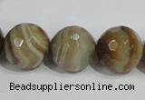 CAG950 16 inches 18mm faceted round madagascar agate gemstone beads