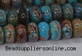 CAG9500 15.5 inches 5*8mm rondelle blue crazy lace agate beads