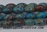 CAG9510 15.5 inches 5*8mm rice blue crazy lace agate beads