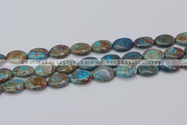 CAG9523 15.5 inches 15*20mm oval blue crazy lace agate beads