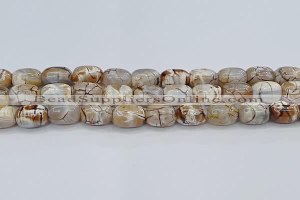 CAG9540 15.5 inches 13*18mm drum dragon veins agate beads