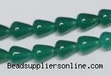 CAG956 15.5 inches 8*10mm teardrpop green agate gemstone beads