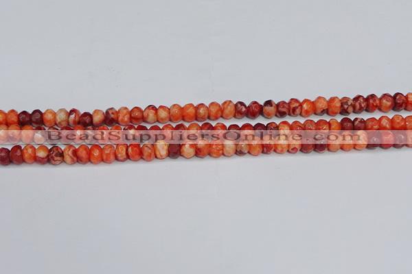 CAG9571 15.5 inches 4*6mm faceted rondelle crazy lace agate beads