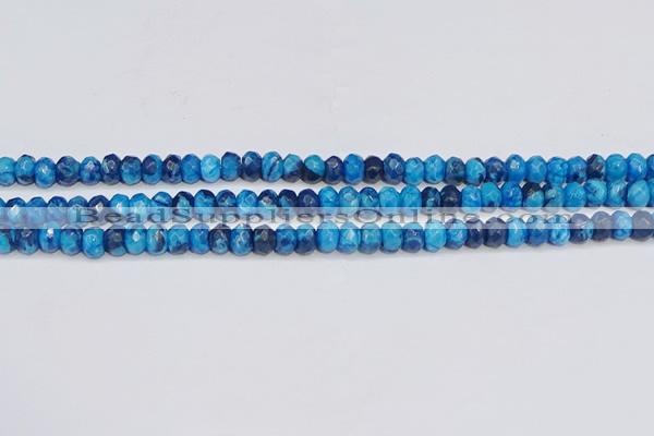 CAG9578 15.5 inches 4*6mm faceted rondelle crazy lace agate beads