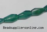 CAG958 15.5 inches 8*14mm faceted rice green agate gemstone beads