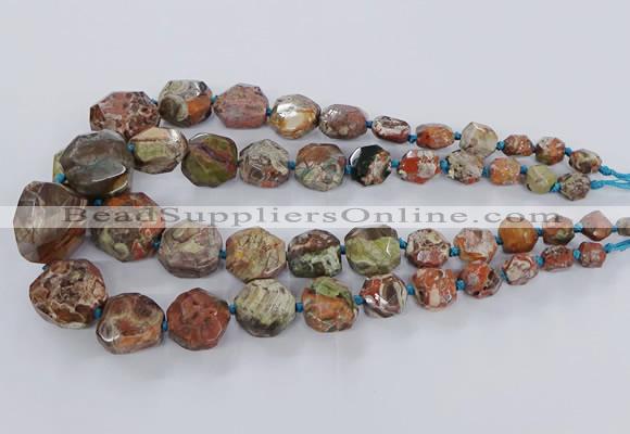 CAG9616 15.5 inches 8*10mm - 20*30mm faceted nuggets ocean agate beads