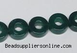 CAG964 15.5 inches 13mm donut green agate gemstone beads wholesale