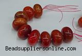 CAG9683 7.5 inches 20*35mm rondelle agate gemstone beads