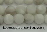 CAG9702 15.5 inches 8mm round matte grey agate beads wholesale