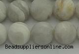 CAG9704 15.5 inches 12mm round matte grey agate beads wholesale