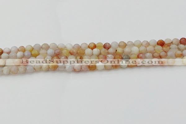 CAG9718 15.5 inches 4mm faceted round colorful agate beads