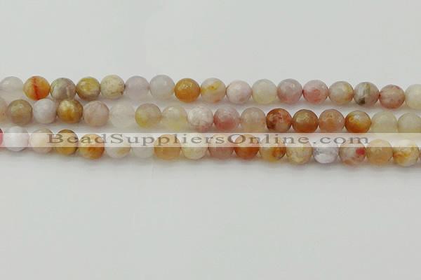 CAG9720 15.5 inches 8mm faceted round colorful agate beads wholesale