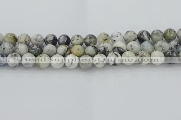 CAG9734 15.5 inches 12mm round black & white agate beads wholesale