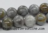 CAG974 15.5 inches 12mm round bamboo leaf agate gemstone beads