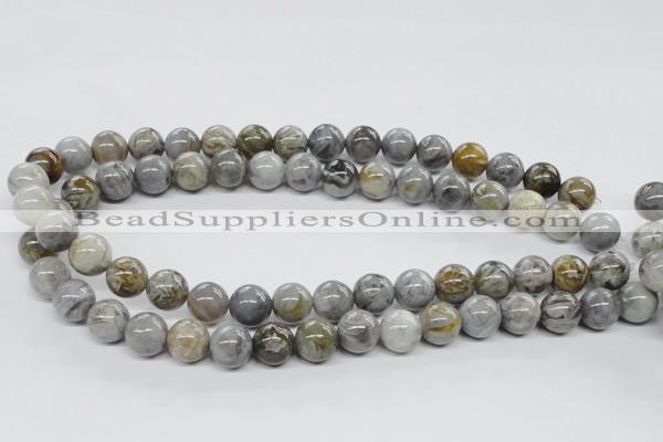 CAG974 15.5 inches 12mm round bamboo leaf agate gemstone beads