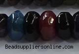 CAG9771 15.5 inches 8*16mm faceted rondelle agate gemstone beads