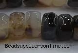 CAG9775 15.5 inches 8*16mm faceted rondelle agate gemstone beads