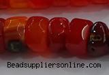 CAG9781 15.5 inches 8*16mm faceted rondelle agate gemstone beads