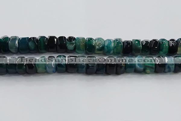 CAG9784 15.5 inches 8*16mm faceted rondelle agate gemstone beads