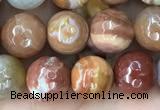 CAG9812 15.5 inches 8mm faceted round wood agate beads