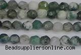 CAG9823 15.5 inches 4mm faceted round moss agate beads