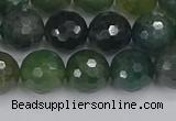 CAG9826 15.5 inches 10mm faceted round moss agate beads