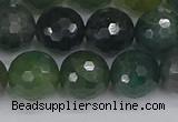 CAG9827 15.5 inches 12mm faceted round moss agate beads