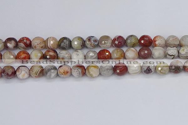 CAG9864 15.5 inches 12mm faceted round Mexican crazy lace agate beads