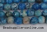 CAG9882 15.5 inches 4mm faceted round blue crazy lace agate beads