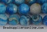 CAG9885 15.5 inches 10mm faceted round blue crazy lace agate beads