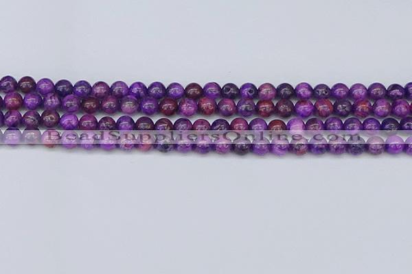 CAG9918 15.5 inches 6mm round purple crazy lace agate beads